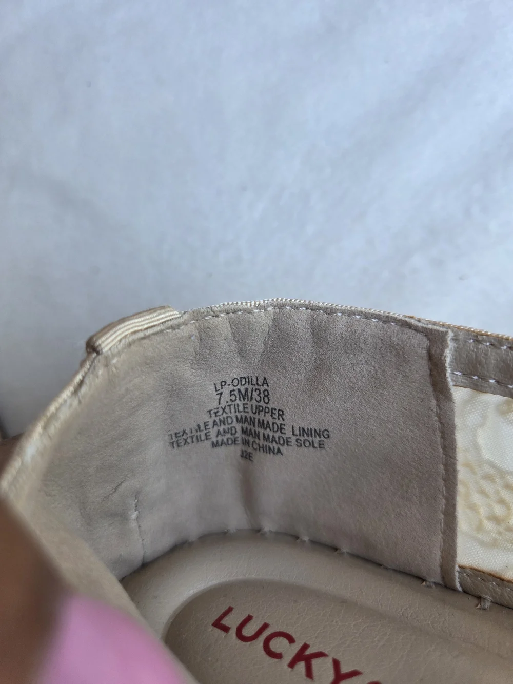 Lucky Brand Odilla Espadrille Mary Jane Lace Flats Tan US 7.5 EU 38